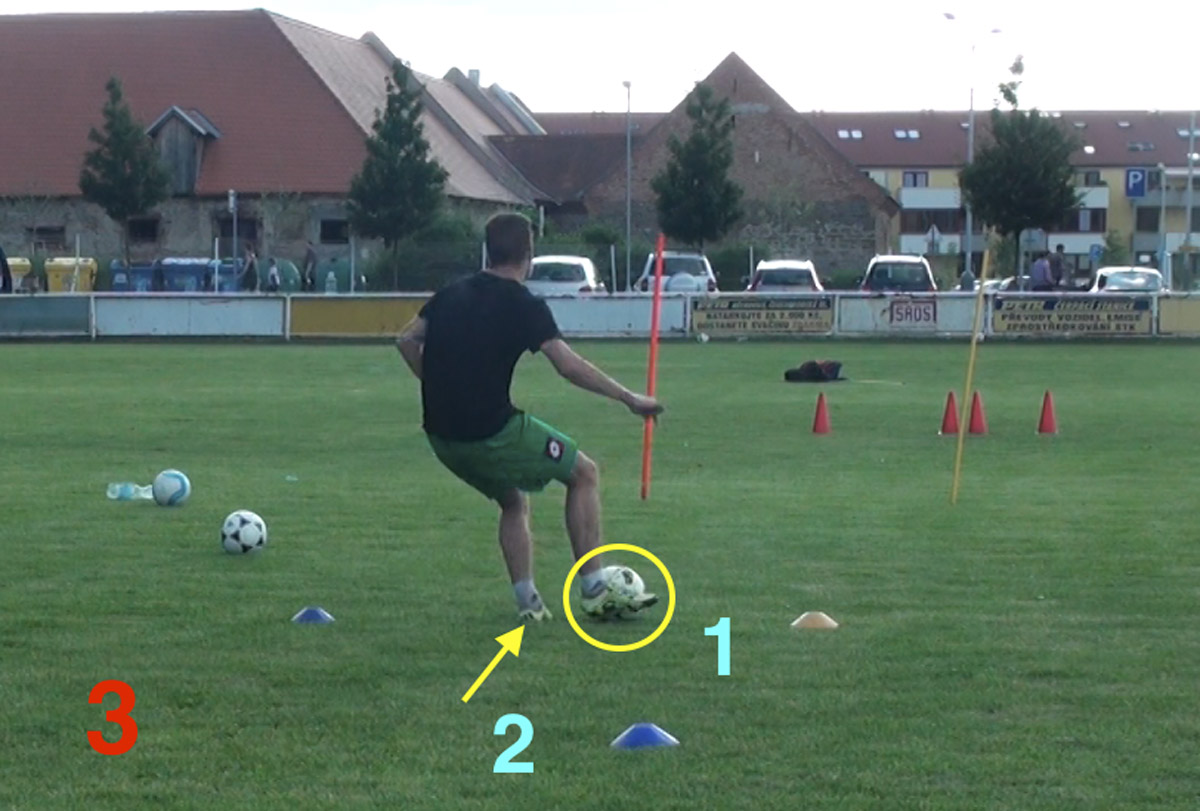 Совершенствование удара внутренней стороной стопы.